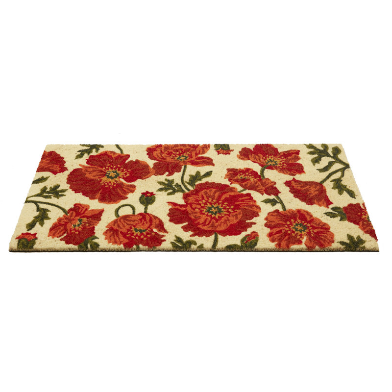Tapis d'entrée rouge 30 po x 18 po Red Poppies, 20" L x 40" W