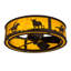 Cowboy And Steer Flush Mount Ceiling Fan