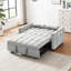 Canapé futon en velours 3-en-1 qui se transforme en lit-couchette, avec dossier réglable et poches de rangement à dossier inclinable convertible, coussins moelleux