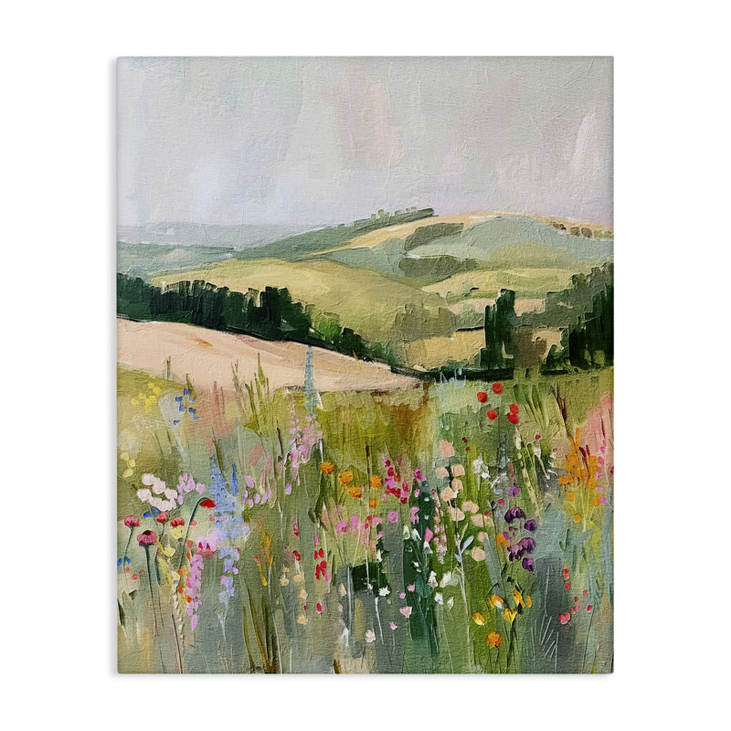  «Pastel Countryside Meadows», art mural sur toile par RileyB, H 20 po x l 16 po