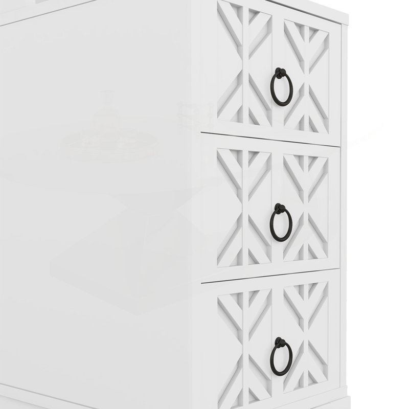 Versatile End Table with Multiple Storage Options and Stylish Design for Bedroom and Corner, White