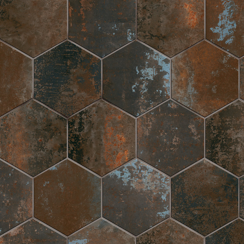 Polaris Hex 9" x 10" Porcelain Vintage Wall & Floor Tile