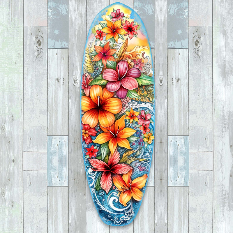 Surfboard Wall Décor, 24" H x 8" W x 1" D