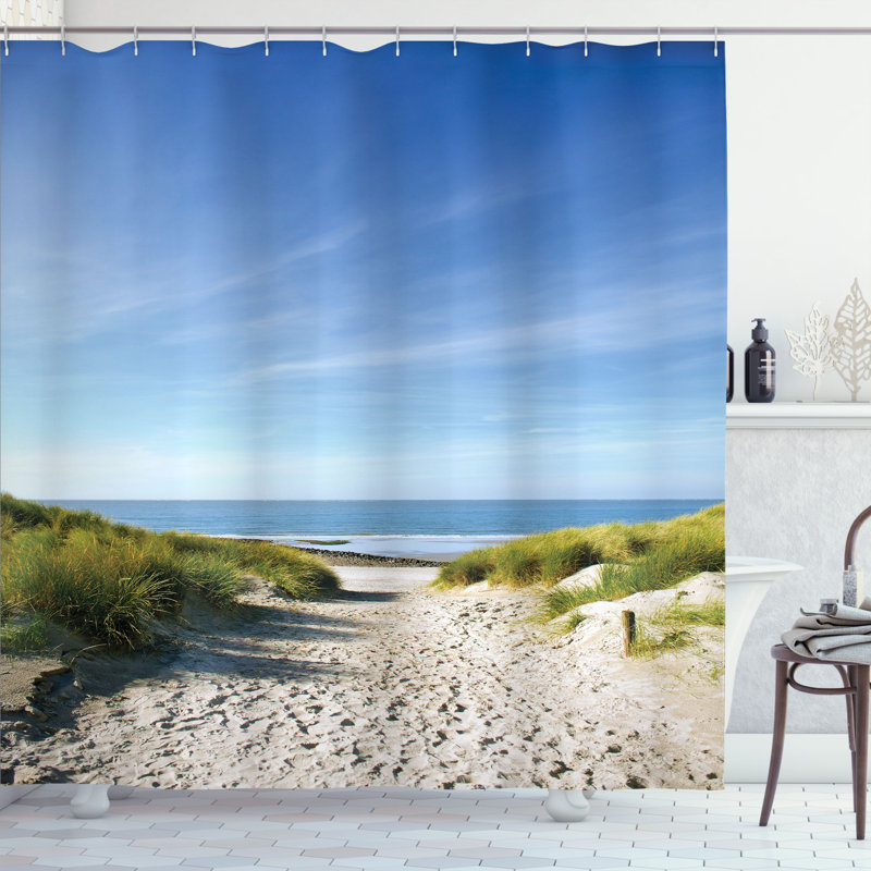 Shower Curtain with Hooks Included, 70"H x 69"W