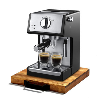 Plateau coulissant en acacia naturel pour machine à café, glissière pour appareils de cuisine