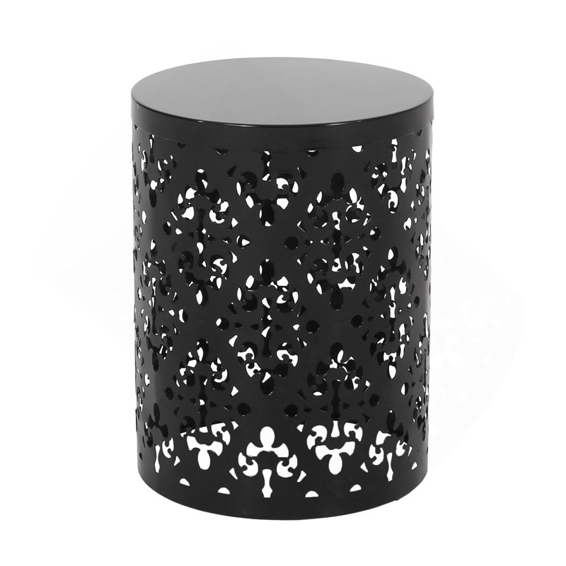 Outdoor Metal End Table -Large, Black