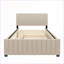 Lit plateforme en velours avec lit gigogne simple Hockensmith - beige, sans sommier-1588726485
