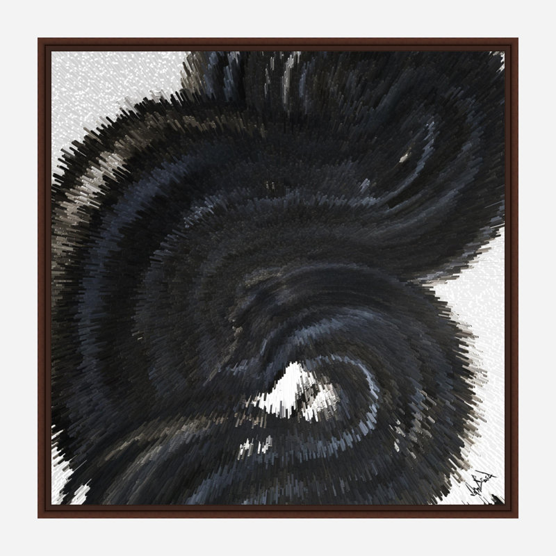 Hertz I - reproduction d'art sur toile, Toile avec cadre brun, H 36 po x l 36 po x P 1,75 po