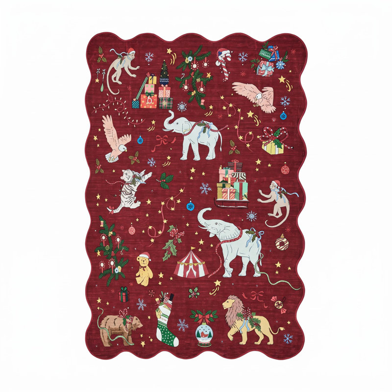 Rectangle Animal Print Washable Area Rug, 60x100cm