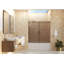 Equinox 56 - 60 in. x 60 in. Fully Frameless Bronze Tinted Sliding Bathtub Door-1980052069