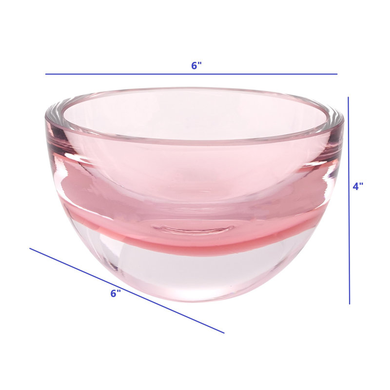 Bol à parois épaisses en verre soufflé Sandston, Rose