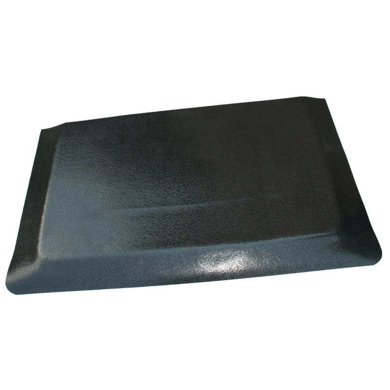 Bernhardt Solid Color Water Resistant Anti-Fatigue Non-Skid Kitchen Mat, Glossy Black, 2' x 8'