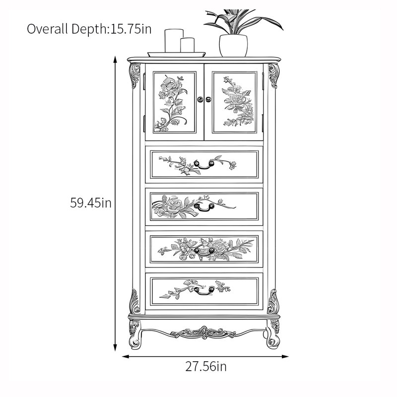 Spacious Storage Cabinet with Artistic Designs