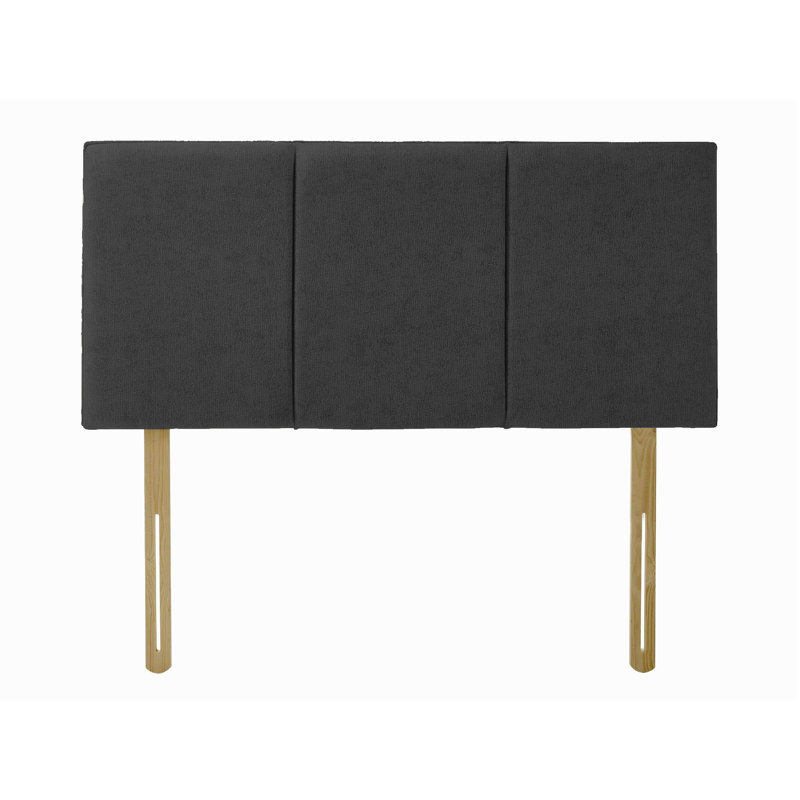 Ergys Upholstered Headboard, Chenille, Small Double (4'), Black