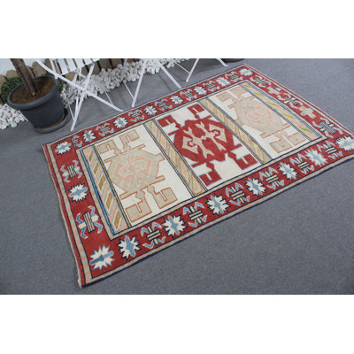 Vintage Turkish Oushak Area Rug with Traditional Anatolian Design in Warm Orange Tone for Bedroom