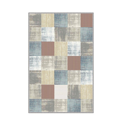 Tapis antibactérien 100% polyester 5,9 x 9,2 pi Luxurious Pois en feutre antidérapant en PVC, d'une hauteur de poils de 0,3 po | Lavable à la machine, impression numérique 3D, parfaite pour le décor du salon et de la chambre à coucher