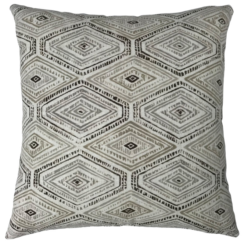 Coussin Alazea, 22 po x 22 po, Brun