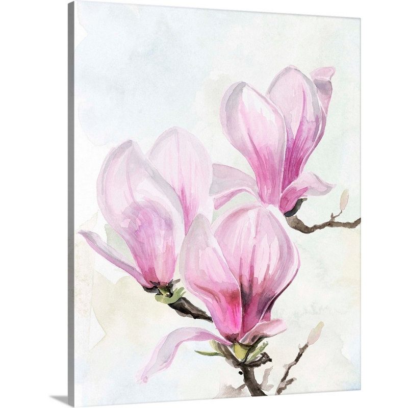 Magnolia Blooms II, art mural sur toile, H 36 po x l 45 po x P 1,25 po, Toile tendue