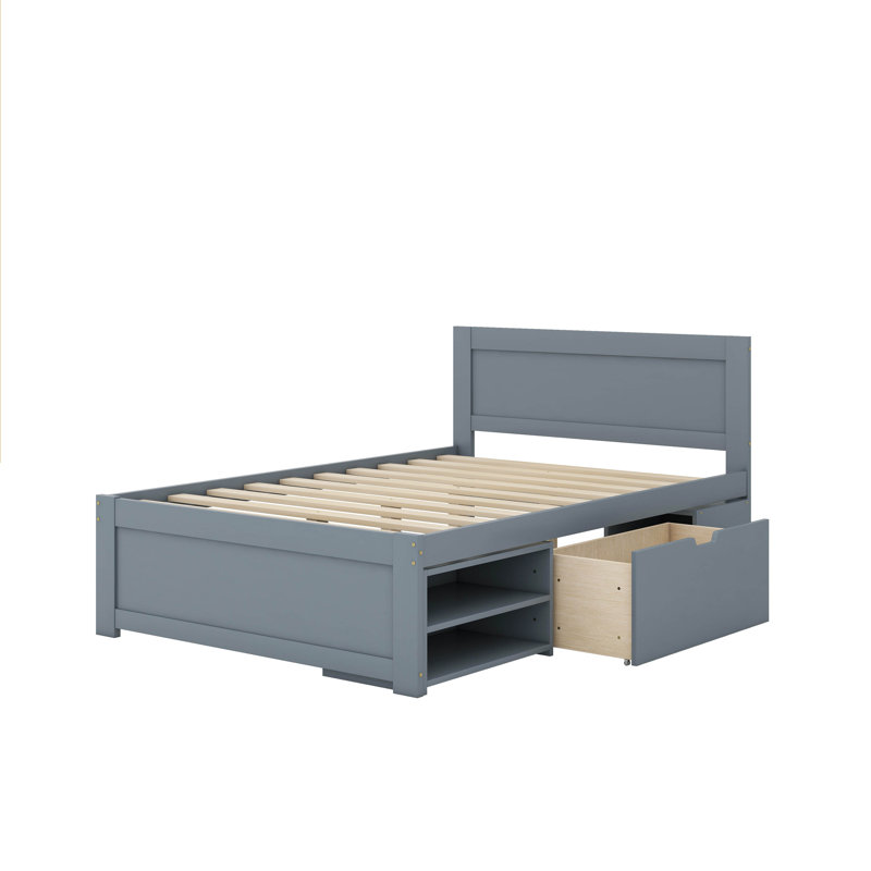 Lit plateforme double avec tiroir