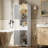 68" Tall Freestanding Narrow Bathroom Cabinet - Lights, Storage, Doors (Solid Wood/Bamboo, 4 Finishes)