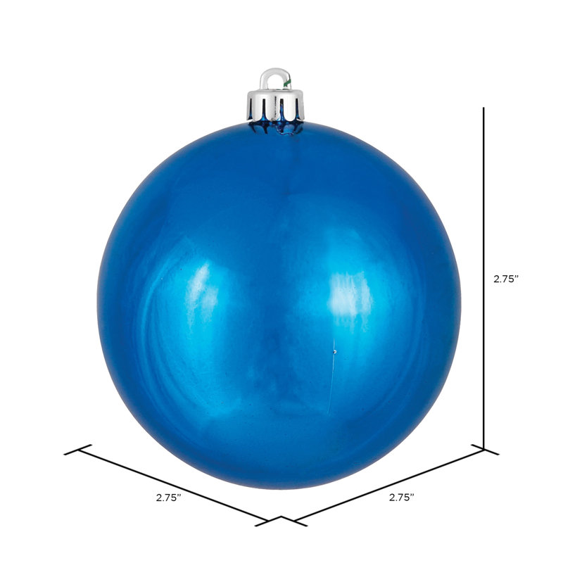Holiday Décor Ball Ornament, 2.75" H x 2.75" W x 2.75" D, Blue