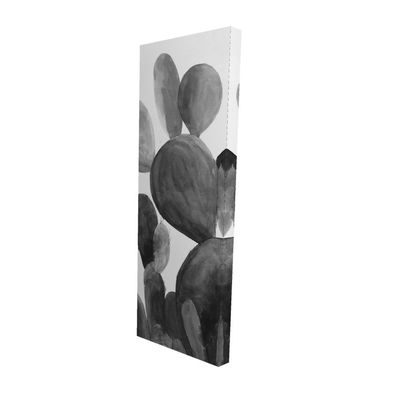 Décor de toile de cactus en niveaux de gris - noir et blanc