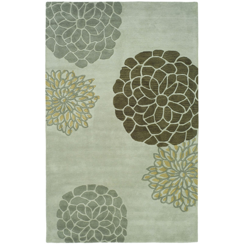 Tapis floral en laine touffeté à la main Soho, Rectangle 2 pi x 3 pi