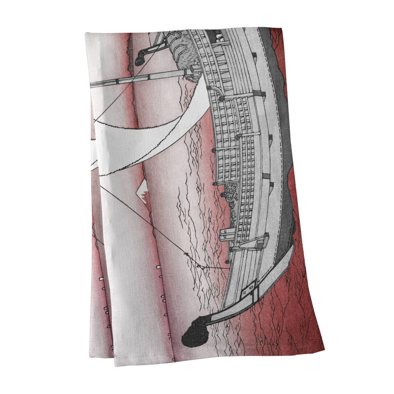 Hague Tea Towel Kitchen Towel, Poly Twill, Red Sea