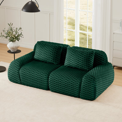 Canapé modulaire moderne 82 po pour salon en tissu de flanelle très texturé
