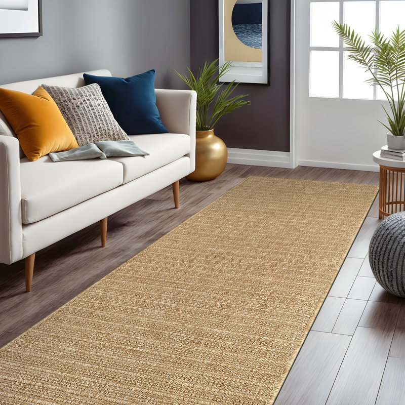 Indoor Outdoor Area Rug, Gold, Runner 2' x 7'