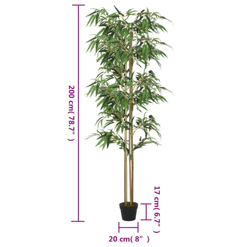 Faux Bamboo Tree in Pot, 200cm H x 20cm W
