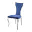 Chaise d'appoint à oreilles Hamdiye en bleu / argent miroitant