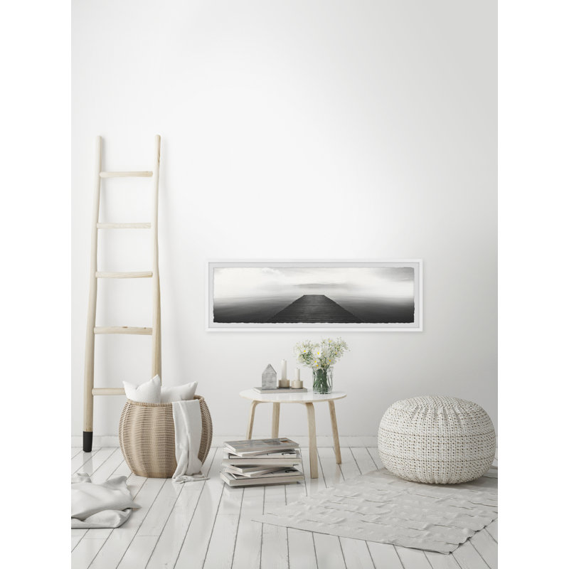 Wooden Sea Bridge - Single Picture Frame Painting, 38cm H x 114cm W x 3.81cm D