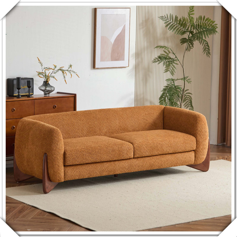Canapé en sherpa Boucle pour des espaces intérieurs élégants et confortables, Caramel