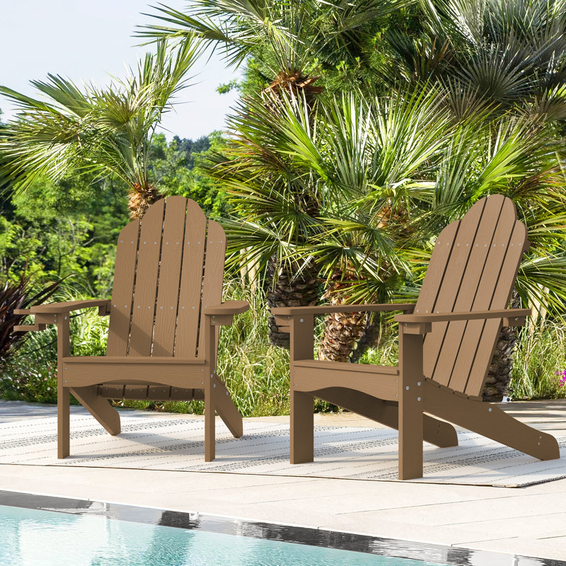 Chaise Adirondack en plastique Hackneyville, Brun