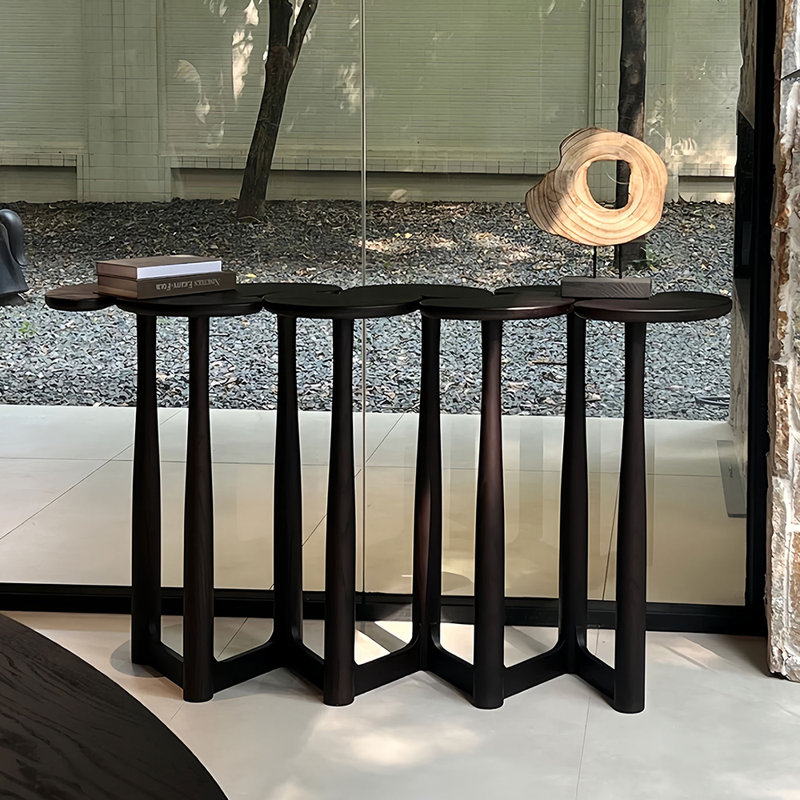 American style modern black console table
