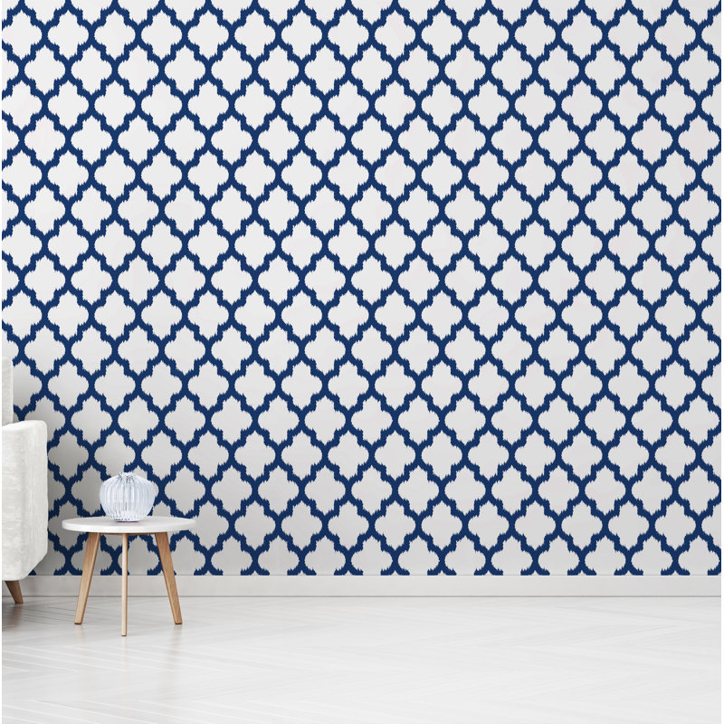 Panneau de papier peint adhésif unique Sistrunk, l 24 po x L 48 po, Indigo