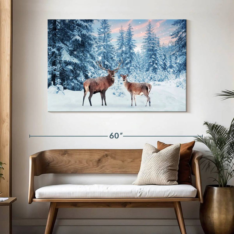Winter Wonderland Deer, 32" H x 48" W