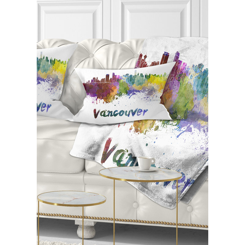 Vancouver Skyline - Coussin décoratif imprimé paysage urbain