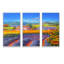 Lavande et champs de tournesols - Peinture sur toile 3 pièces-433563144-433563145