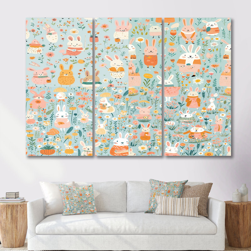 Kiruthik - Ensemble de reproduction d'art mural pour enfants, H 28 po x l 36 po x P 1 po, Toile tendue