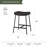 Maven Lane Berkley Counter Stool In Matte Black With Charcoal Black Faux Leather-123564868-123564863