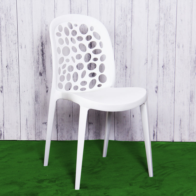 18'' H Stacking Side Chair, White