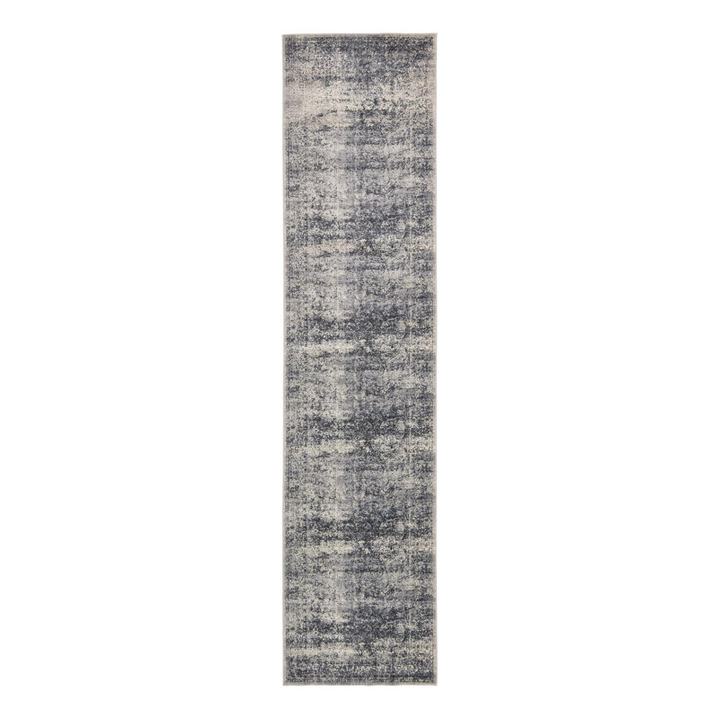Lanett Oriental Blue/Gray Area Rug, Runner 3'1" x 13'1"