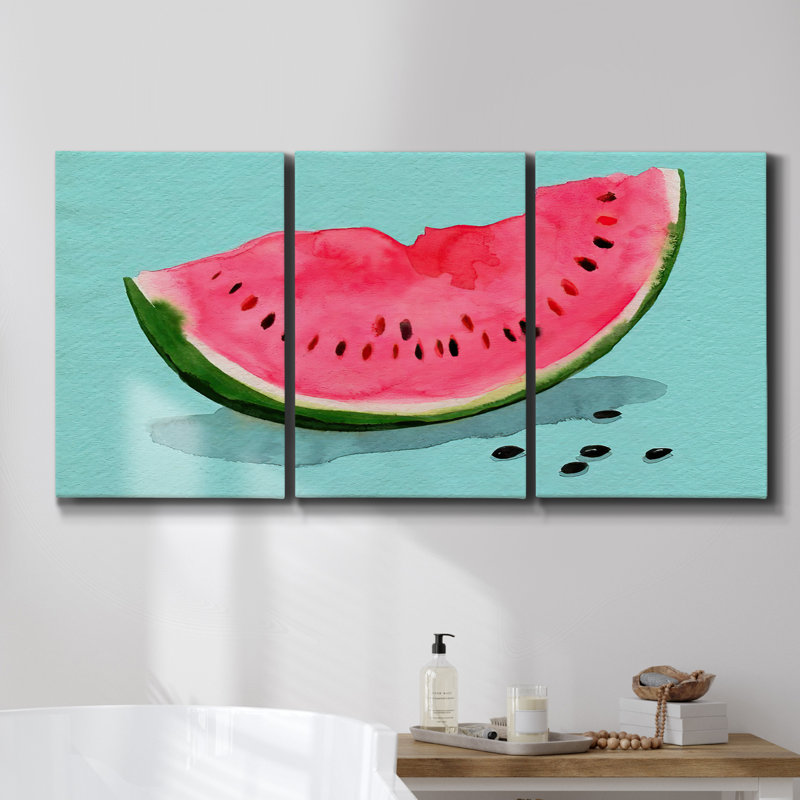 Ensemble de 3 pièces encadrées sur toile Glitched II, H 27 po x l 54 po x P 2 po
