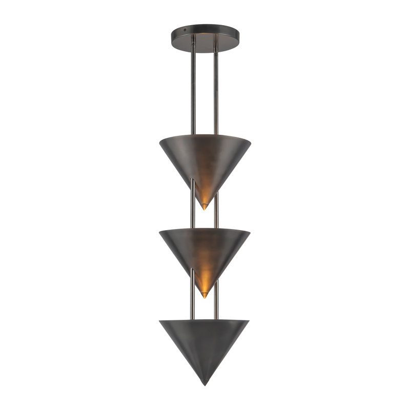 Versus 10-in Brass Pendant, Silver, 10
