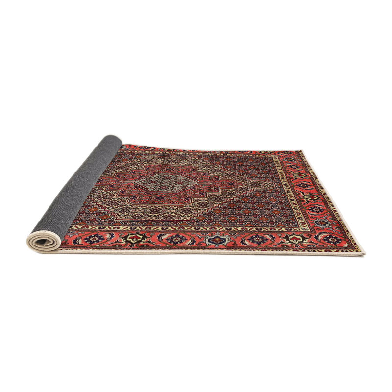 Tapis traditionnel rose clair / rouge / brun, Rond 5 pi