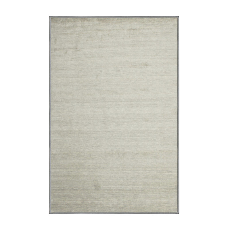 Tapis contemporaine unaire blanc, Rectangle 5 pi x 7 pi
