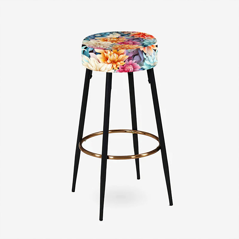 Vibrant Garden Dive Floral Pattern - Floral Bar Stools Set Of 2