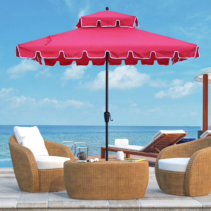 Parasol de patio 7 'x 7', Rouge